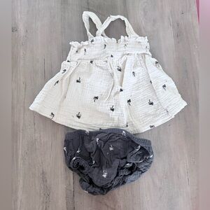 12-18m White and Gray palm tree Set